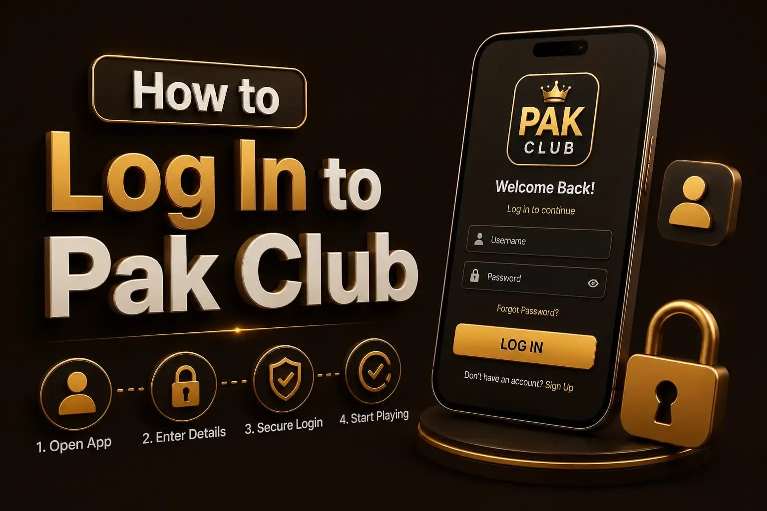 Signing in to a Pak Club account with a registered number and password
