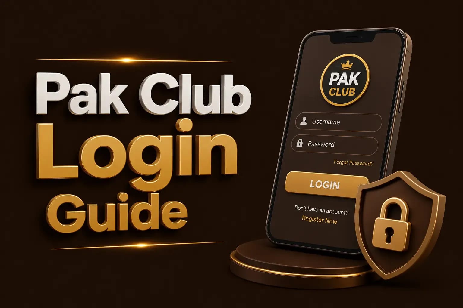 Pak Club login guide showing the account sign-in screen
