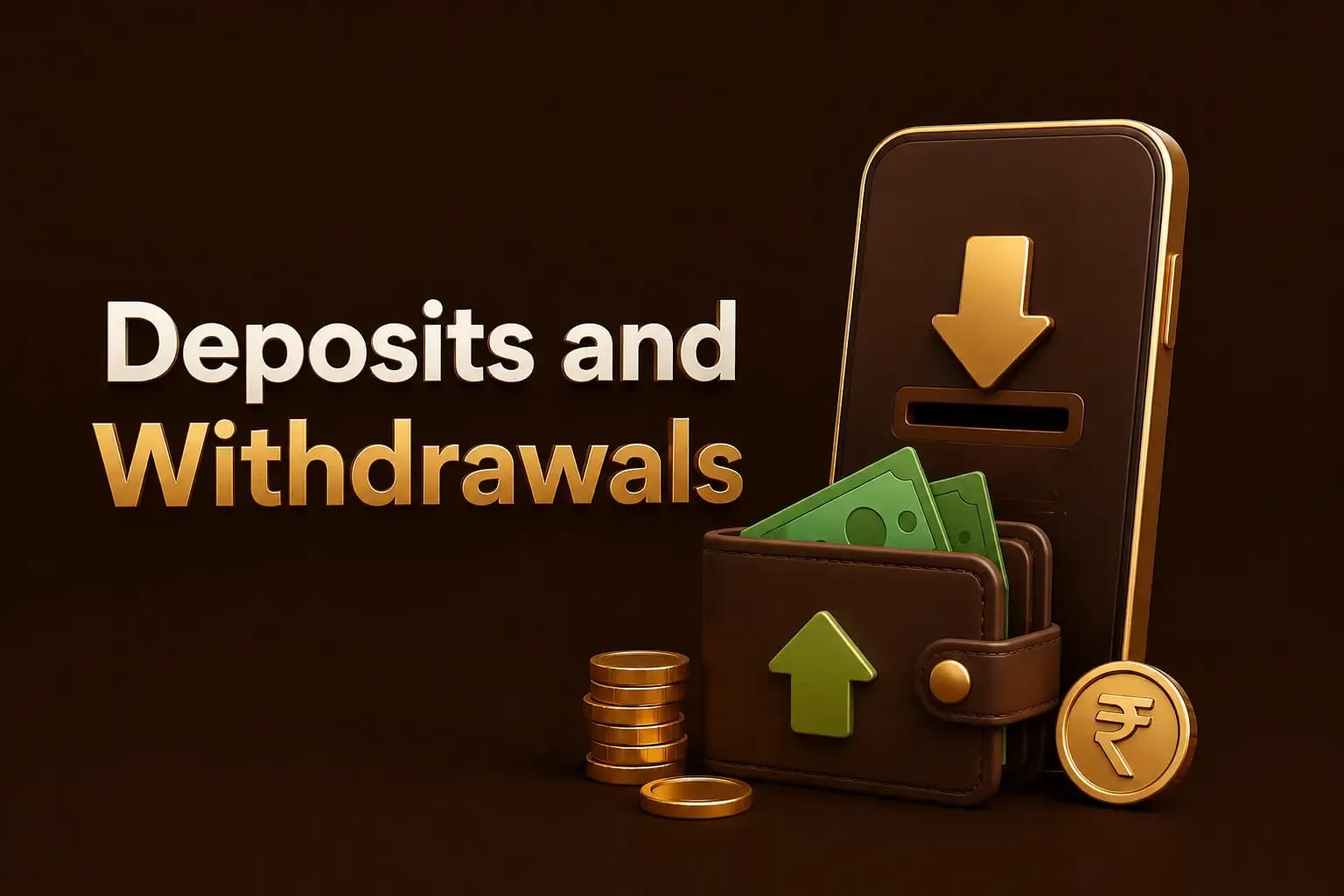 Deposits and withdrawals Pak Club wallet screen showing deposit and withdrawal options